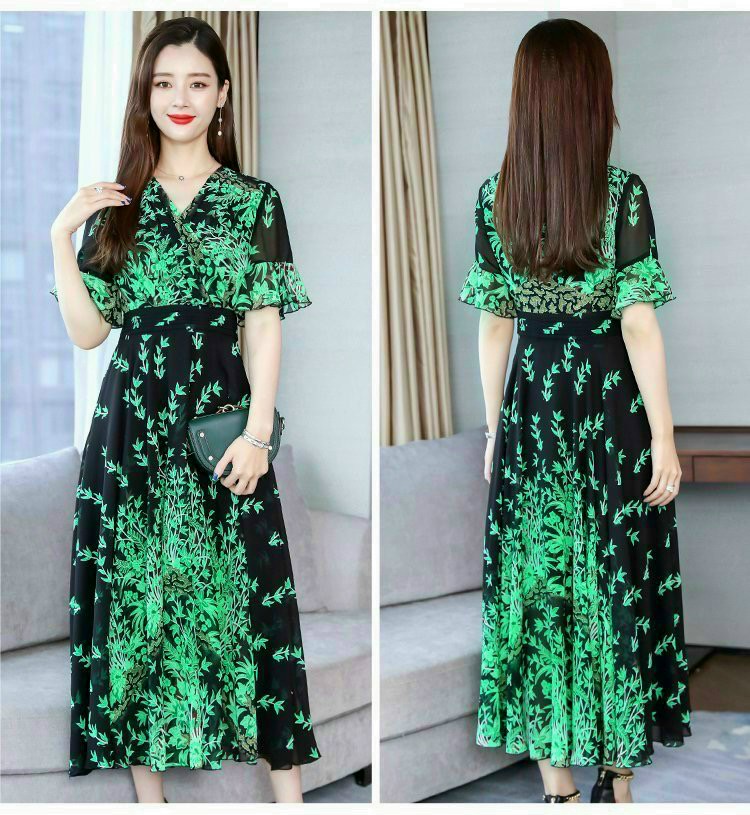 ĐẦM MAXI HOA DÁNG DÀI CAO CẤP - HBN1136